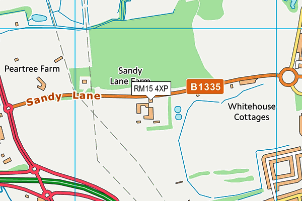 RM15 4XP map - OS VectorMap District (Ordnance Survey)