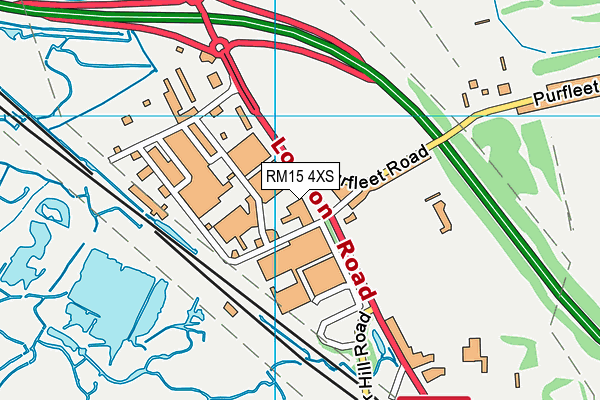 RM15 4XS map - OS VectorMap District (Ordnance Survey)