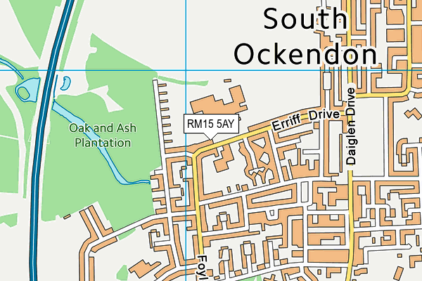 Harris Academy Ockendon map (RM15 5AY) - OS VectorMap District (Ordnance Survey)