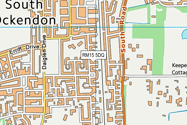 RM15 5DQ map - OS VectorMap District (Ordnance Survey)