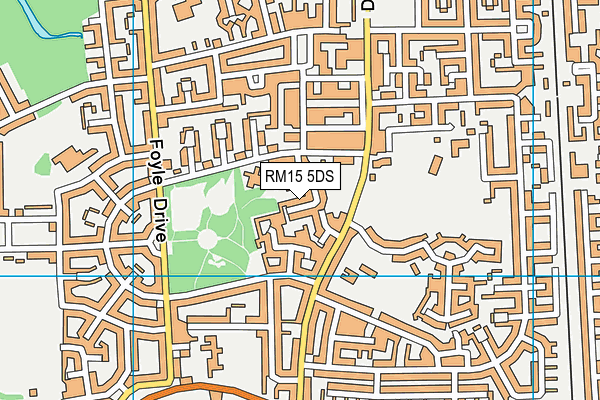 RM15 5DS map - OS VectorMap District (Ordnance Survey)