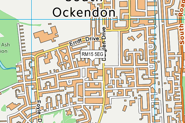 RM15 5EG map - OS VectorMap District (Ordnance Survey)