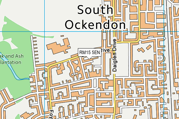 RM15 5EN map - OS VectorMap District (Ordnance Survey)