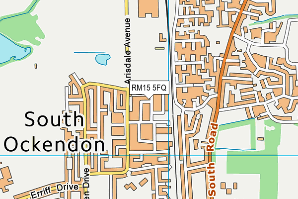 RM15 5FQ map - OS VectorMap District (Ordnance Survey)