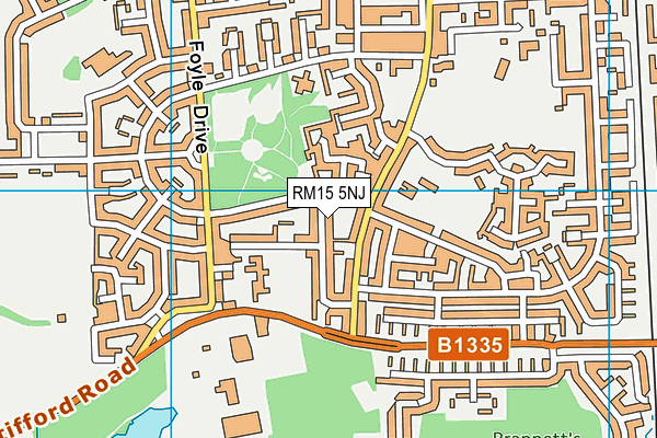 RM15 5NJ map - OS VectorMap District (Ordnance Survey)