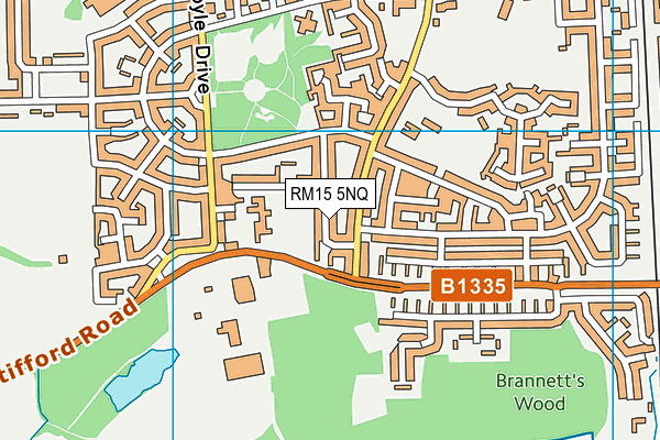 RM15 5NQ map - OS VectorMap District (Ordnance Survey)