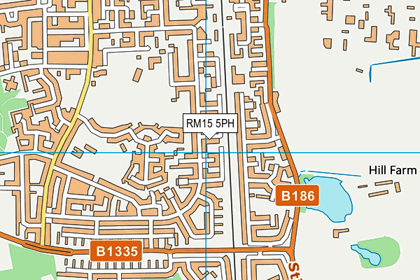 RM15 5PH map - OS VectorMap District (Ordnance Survey)