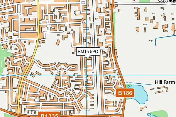 RM15 5PQ map - OS VectorMap District (Ordnance Survey)