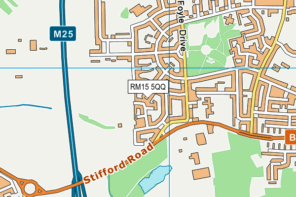RM15 5QQ map - OS VectorMap District (Ordnance Survey)