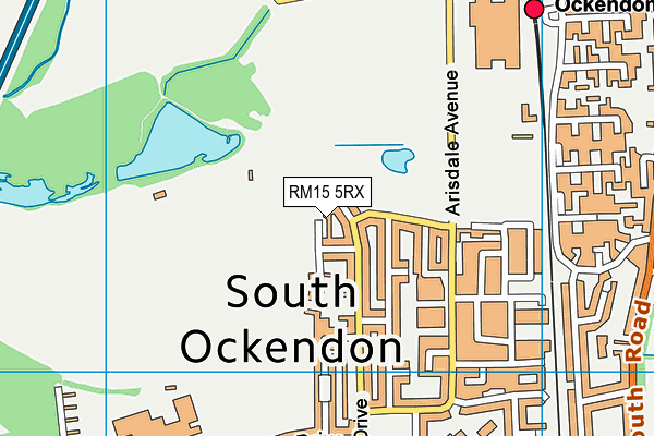 RM15 5RX map - OS VectorMap District (Ordnance Survey)