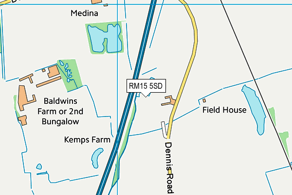 RM15 5SD map - OS VectorMap District (Ordnance Survey)