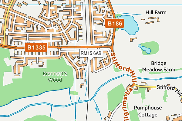 RM15 6AB map - OS VectorMap District (Ordnance Survey)