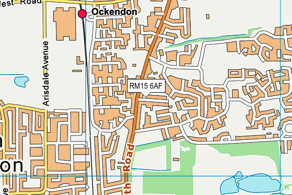 RM15 6AF map - OS VectorMap District (Ordnance Survey)