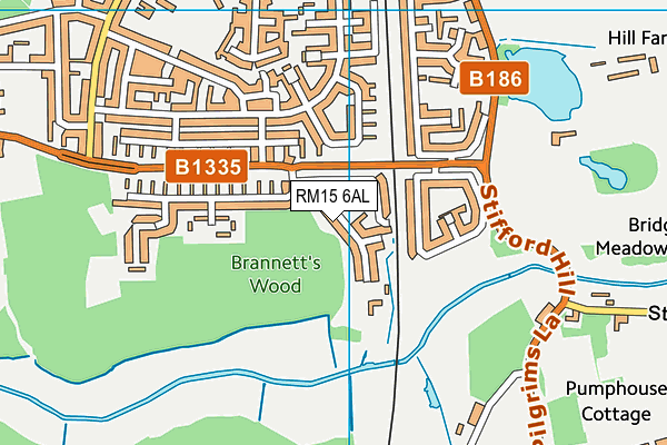 RM15 6AL map - OS VectorMap District (Ordnance Survey)