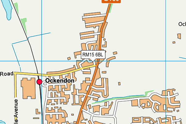 RM15 6BL map - OS VectorMap District (Ordnance Survey)