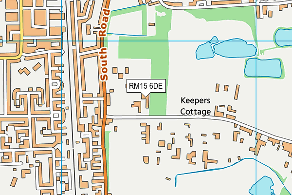 RM15 6DE map - OS VectorMap District (Ordnance Survey)