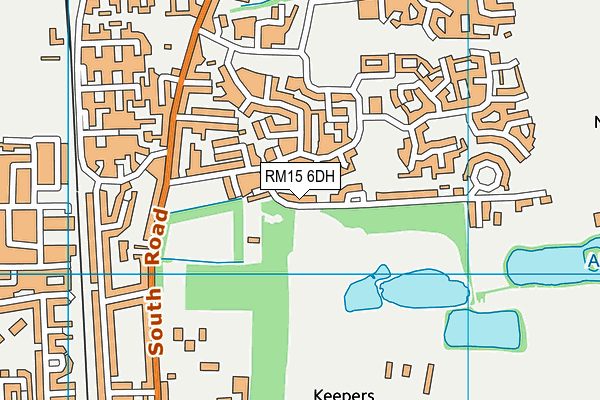RM15 6DH map - OS VectorMap District (Ordnance Survey)