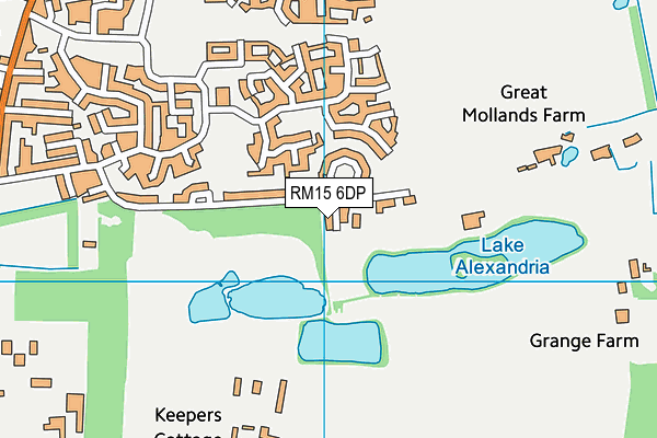 RM15 6DP map - OS VectorMap District (Ordnance Survey)