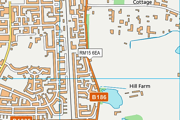 RM15 6EA map - OS VectorMap District (Ordnance Survey)