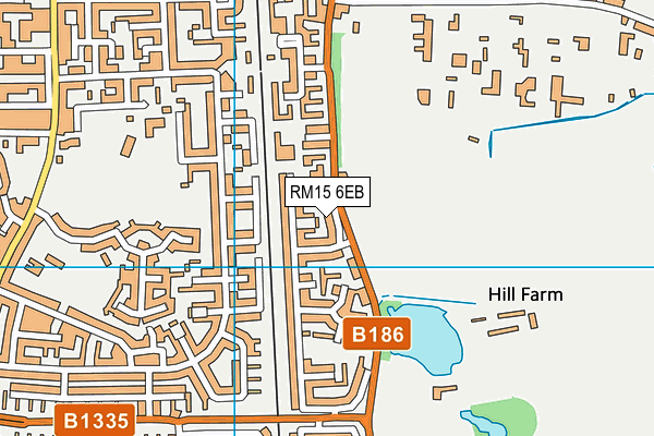 RM15 6EB map - OS VectorMap District (Ordnance Survey)