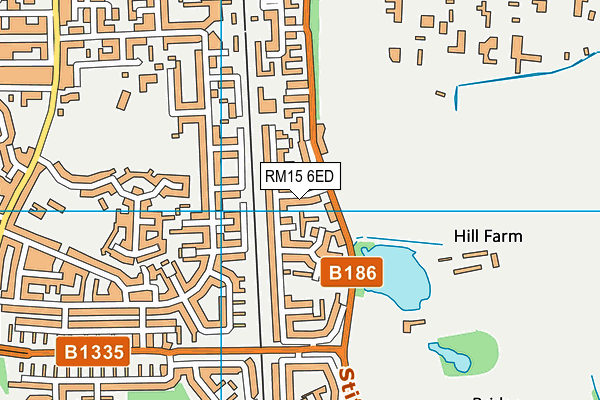 RM15 6ED map - OS VectorMap District (Ordnance Survey)