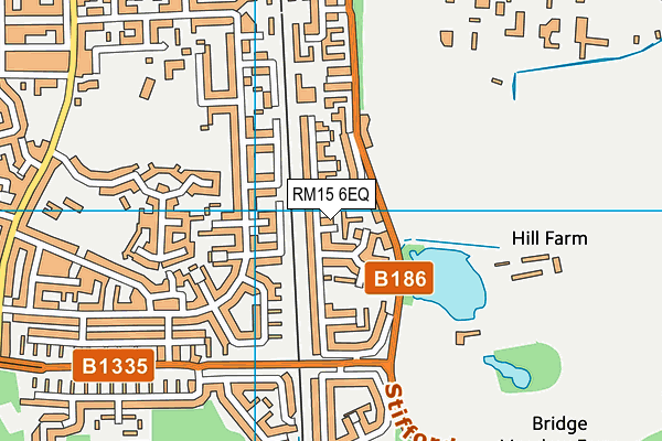 RM15 6EQ map - OS VectorMap District (Ordnance Survey)