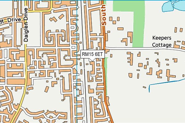 RM15 6ET map - OS VectorMap District (Ordnance Survey)