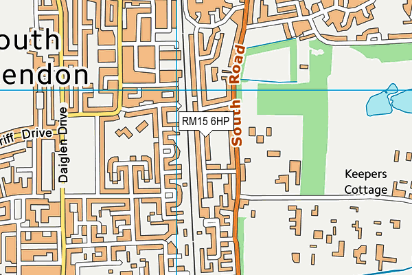 RM15 6HP map - OS VectorMap District (Ordnance Survey)