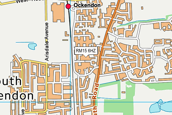 RM15 6HZ map - OS VectorMap District (Ordnance Survey)