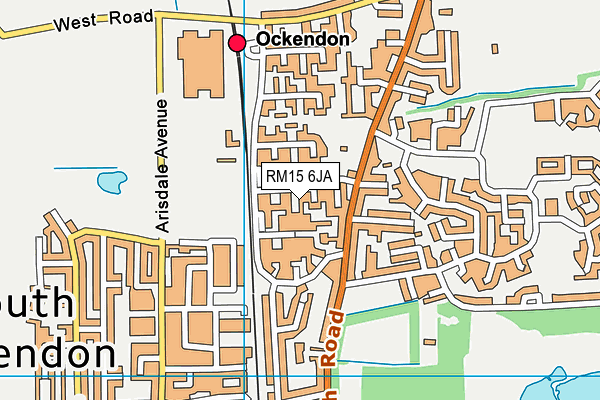 RM15 6JA map - OS VectorMap District (Ordnance Survey)