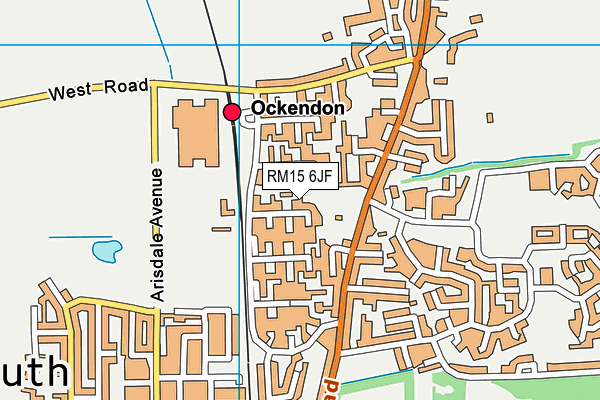 RM15 6JF map - OS VectorMap District (Ordnance Survey)