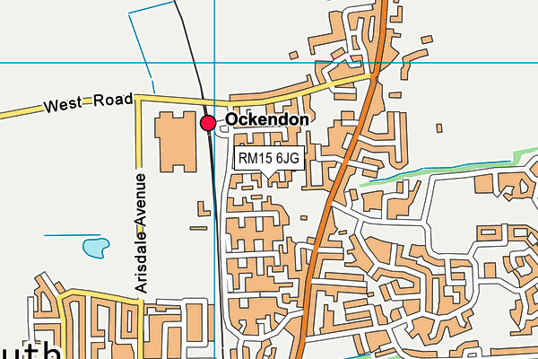 RM15 6JG map - OS VectorMap District (Ordnance Survey)