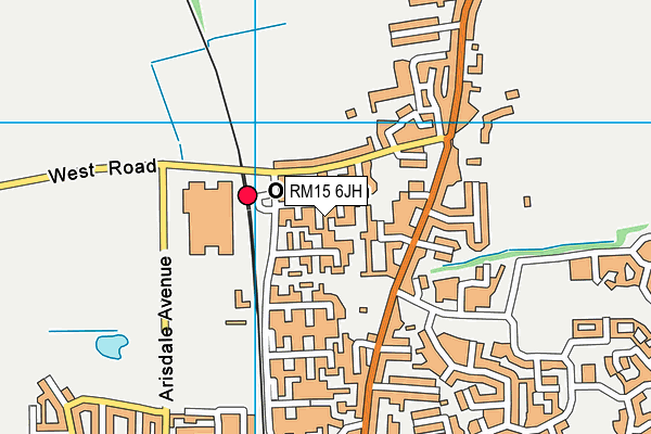 RM15 6JH map - OS VectorMap District (Ordnance Survey)