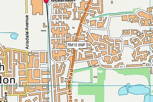RM15 6NP map - OS VectorMap District (Ordnance Survey)