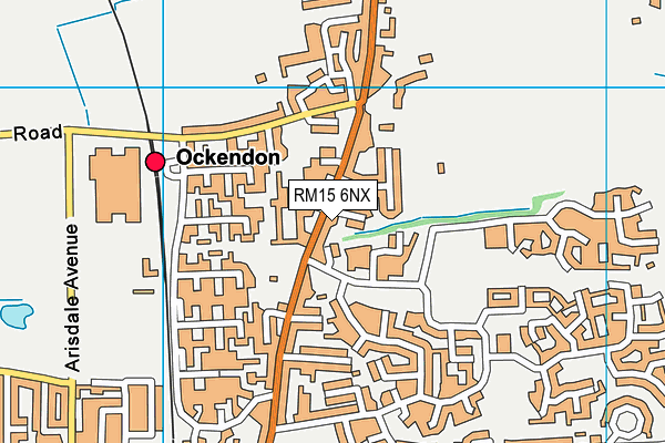 RM15 6NX map - OS VectorMap District (Ordnance Survey)