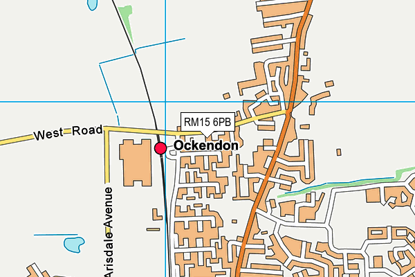 RM15 6PB map - OS VectorMap District (Ordnance Survey)