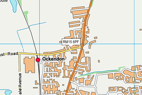 RM15 6PF map - OS VectorMap District (Ordnance Survey)