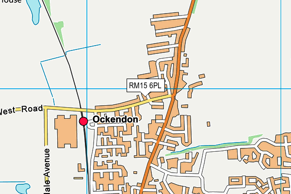 RM15 6PL map - OS VectorMap District (Ordnance Survey)