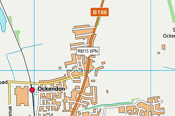 RM15 6PN map - OS VectorMap District (Ordnance Survey)