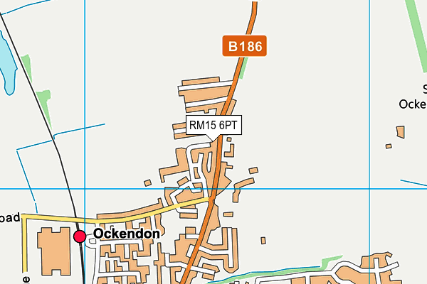 RM15 6PT map - OS VectorMap District (Ordnance Survey)