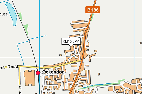 RM15 6PY map - OS VectorMap District (Ordnance Survey)