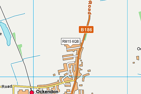 RM15 6QB map - OS VectorMap District (Ordnance Survey)