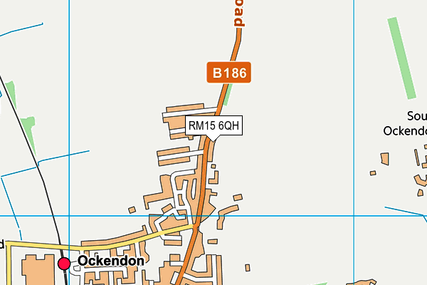 RM15 6QH map - OS VectorMap District (Ordnance Survey)