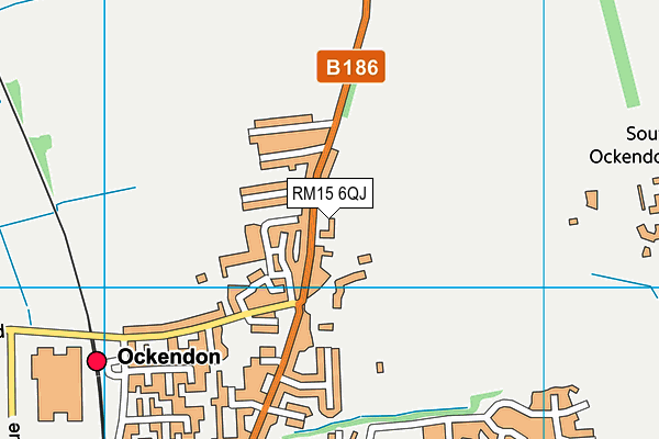 RM15 6QJ map - OS VectorMap District (Ordnance Survey)