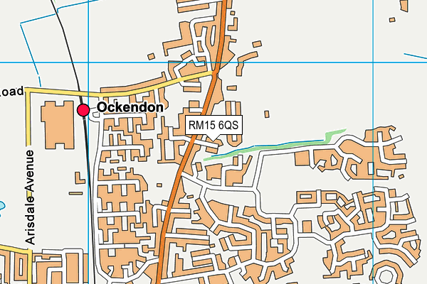 RM15 6QS map - OS VectorMap District (Ordnance Survey)