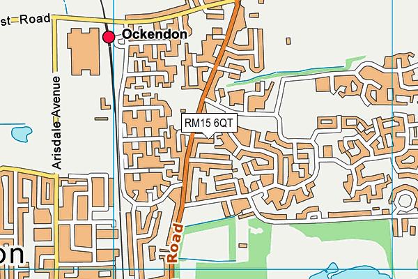 RM15 6QT map - OS VectorMap District (Ordnance Survey)