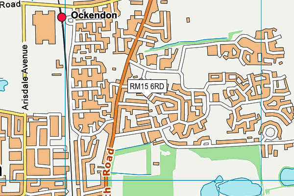 RM15 6RD map - OS VectorMap District (Ordnance Survey)