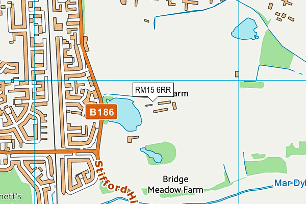 Mardyke Valley Golf Club Ltd map (RM15 6RR) - OS VectorMap District (Ordnance Survey)