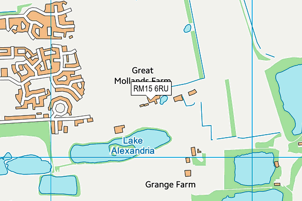 RM15 6RU map - OS VectorMap District (Ordnance Survey)