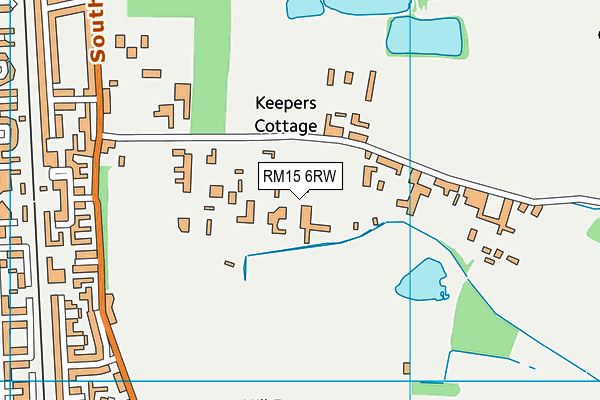 RM15 6RW map - OS VectorMap District (Ordnance Survey)